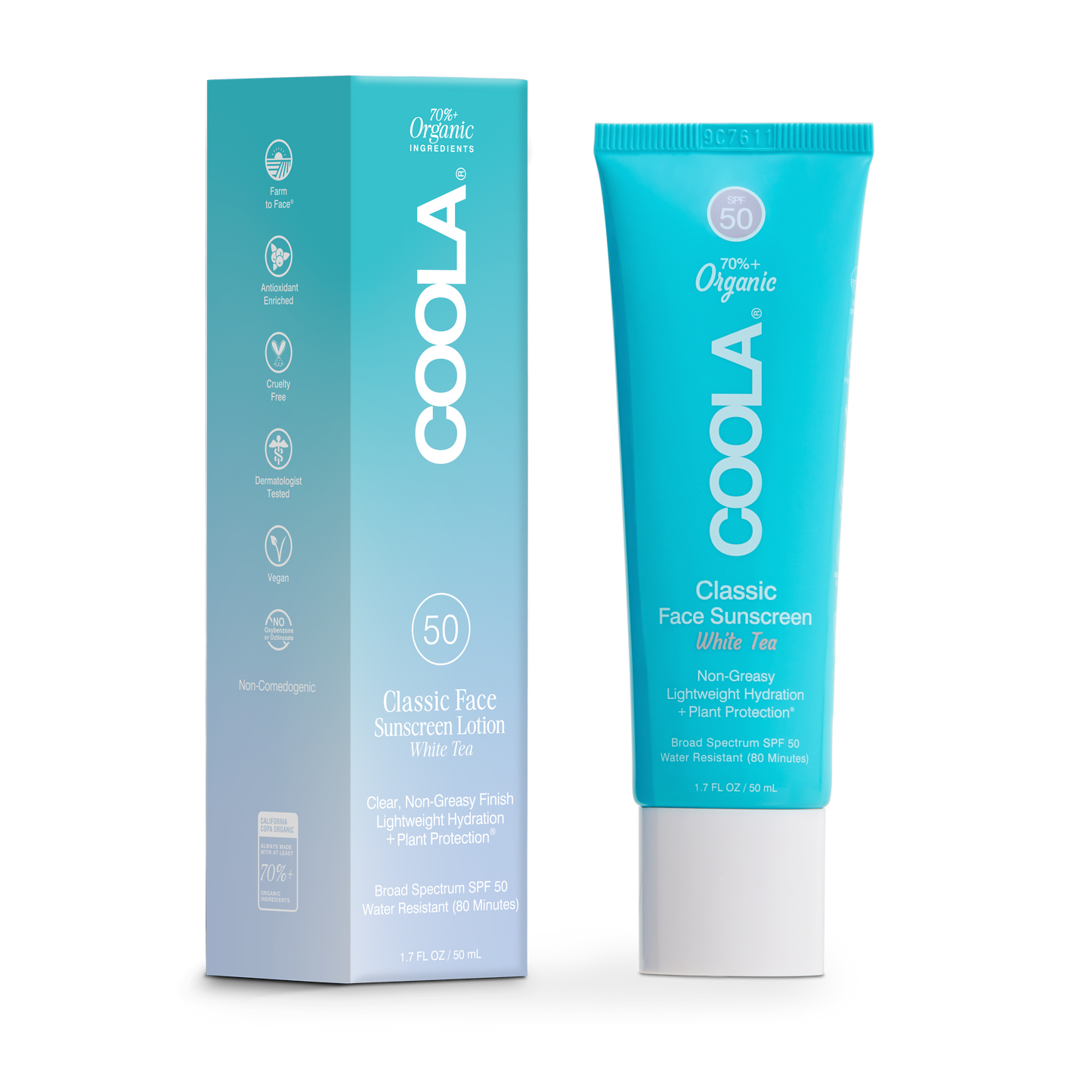 Coola Sunscreen Lotion Face SPF 50 - Fragrance Free and White Tea